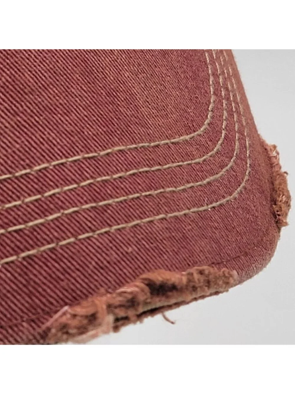Judith March Distressed Burgundy Trucker Hat With Embroidered Floral Deer Patch